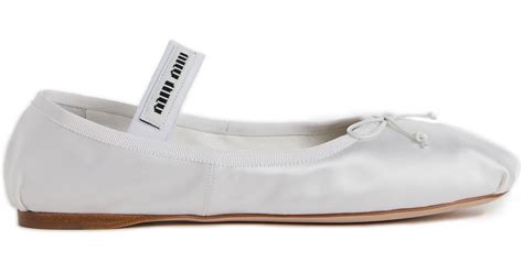 miu miu white ballet flats|farfetch ballet flats.